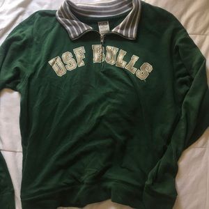 VS Pink USF BULLS half zip hoodie